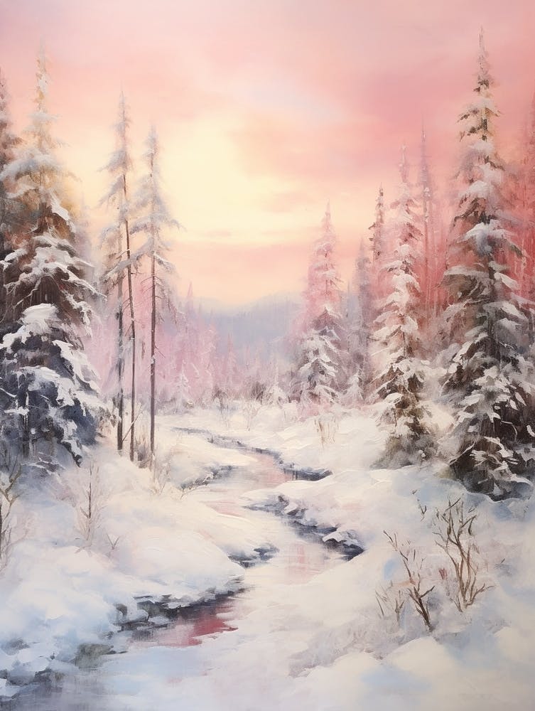 Dreamy Winter Painting Lapland Finland 6