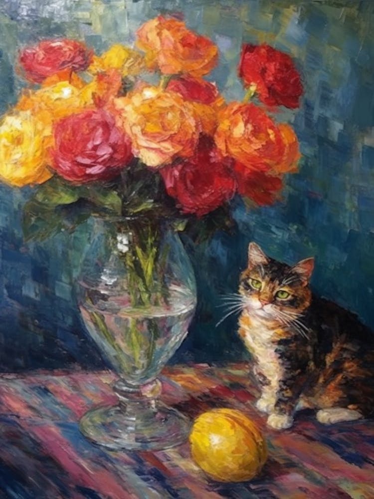 Ranunculus With A Cat 1