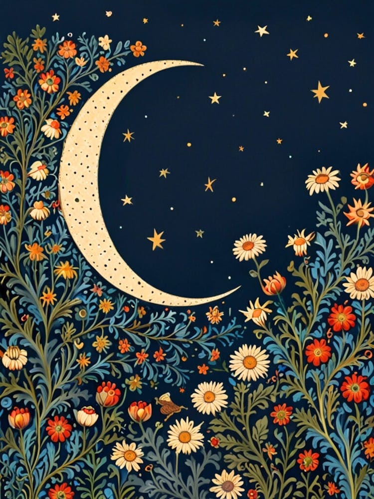 William Morris Moon And Flowers 52