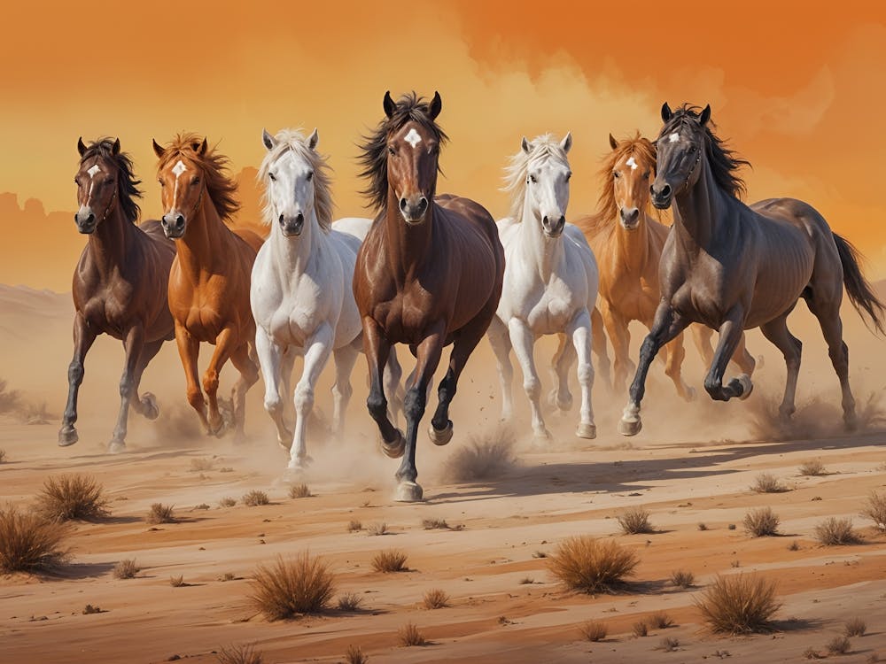 Horses In The Desert