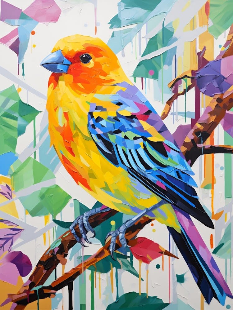 Colourful Bird Painting American Goldfinch 1