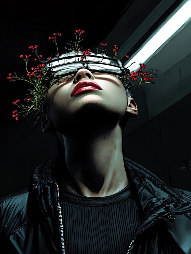 Girl With Flowers On Her Head 2