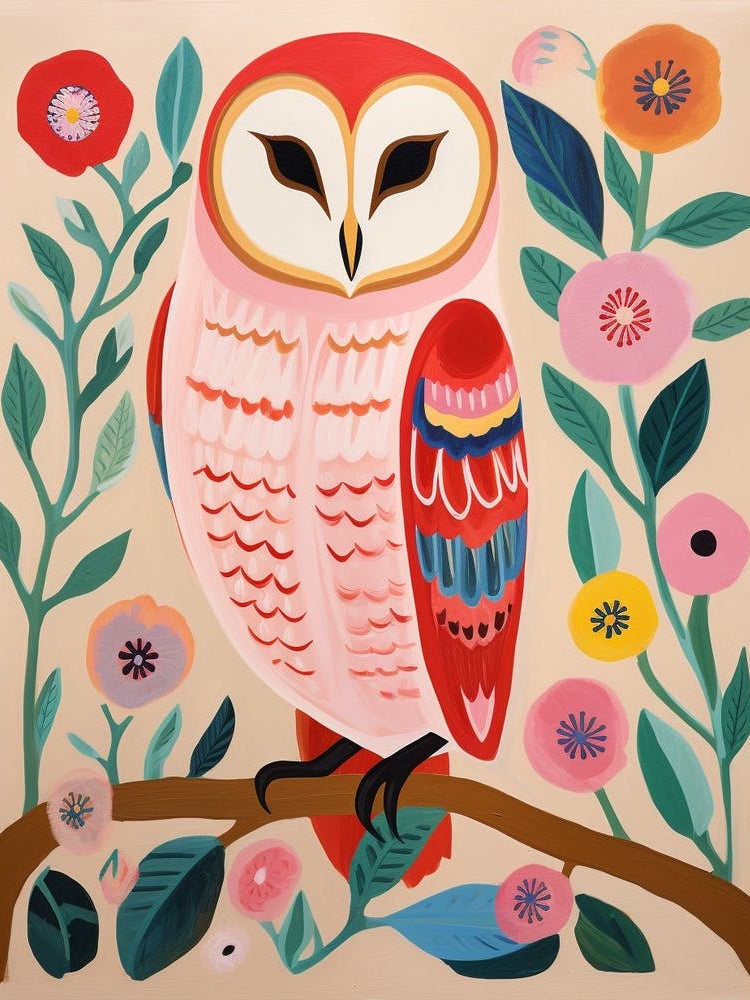 Pink Scandi Barn Owl 4