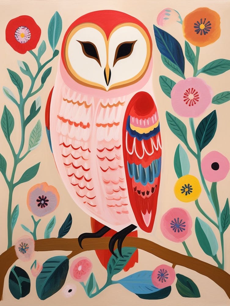 Pink Scandi Barn Owl 4