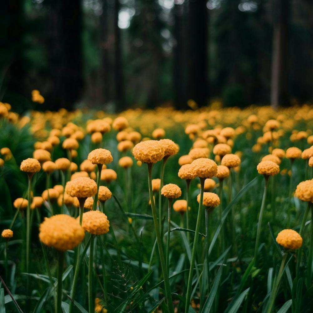 Yellow Flowers In The Forest