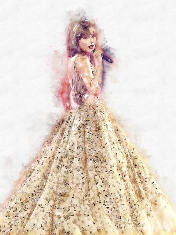 Taylor Swift Watercolor Painting 4