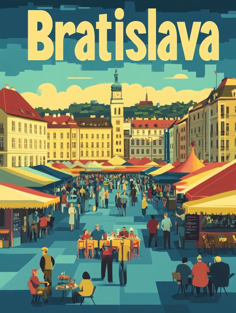 Aihrgdesign A 1970s Inspired Travel Poster For Bratislava 1