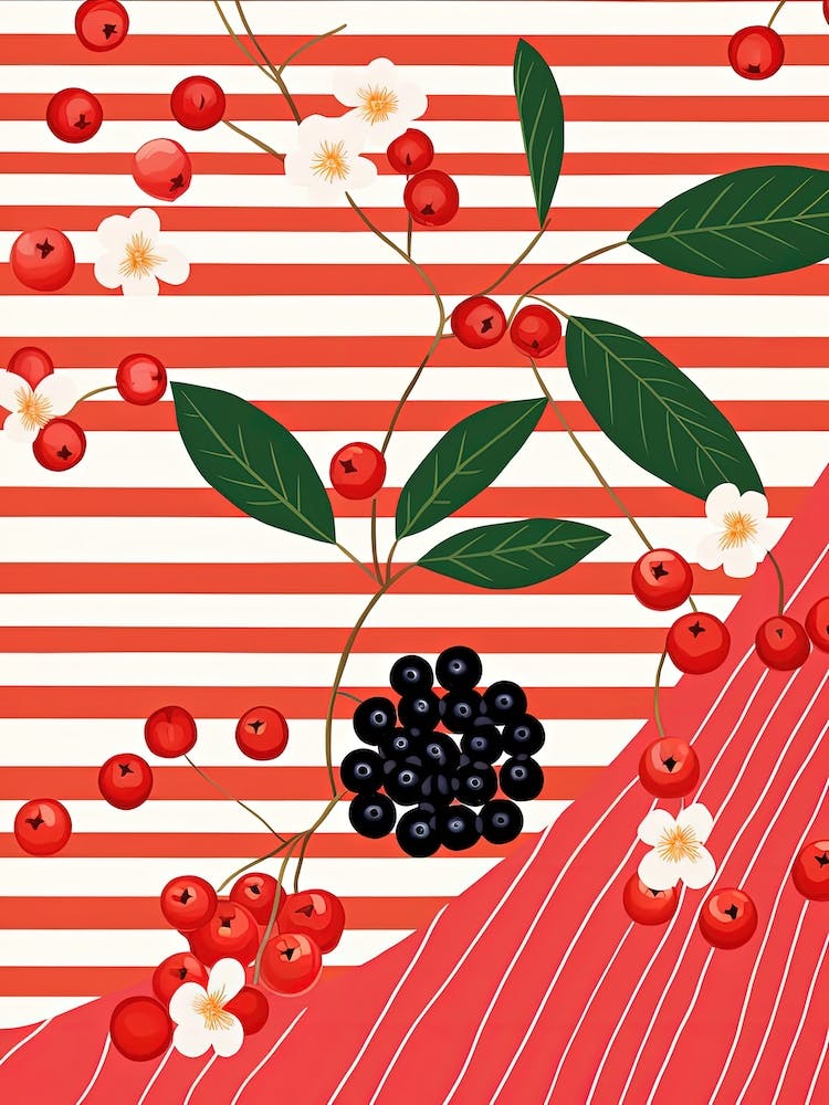 Cranberries Fruit Summer Illustration 1