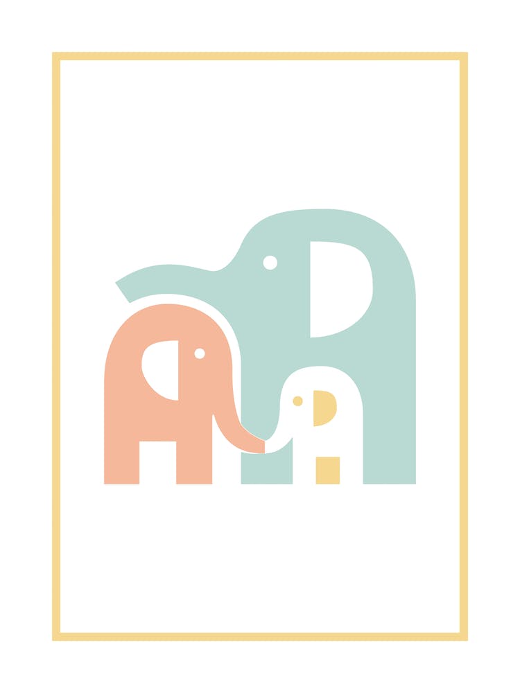 Elephant Family Pastel Nursery