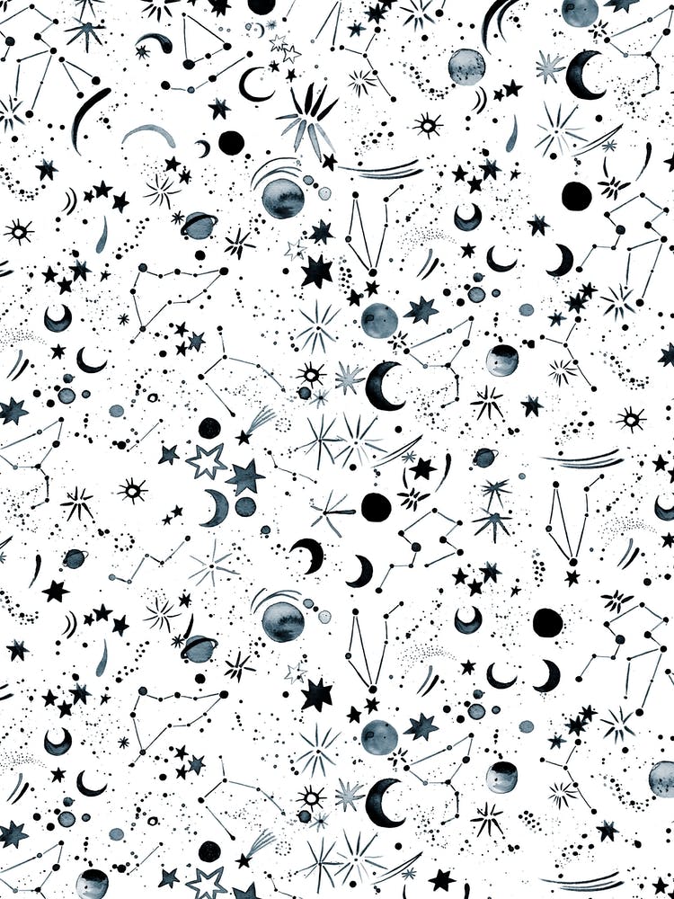 Horoskop Sternbilder Planeten Monde Weiß