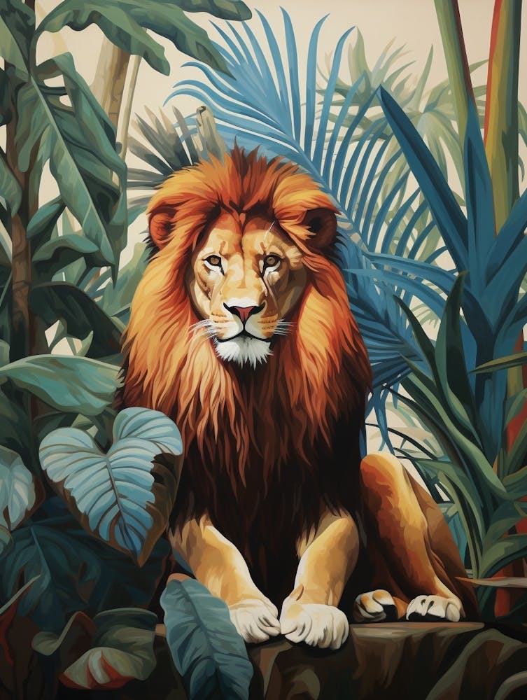 Lion 3 Tropical Animal Portrait