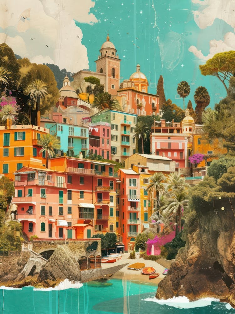Portofino   Retro Collage Style 1
