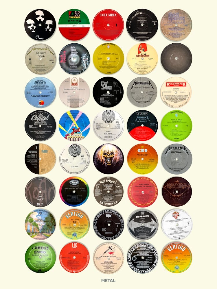 Metal Vinyl Labels - Nostalgic Metal Music