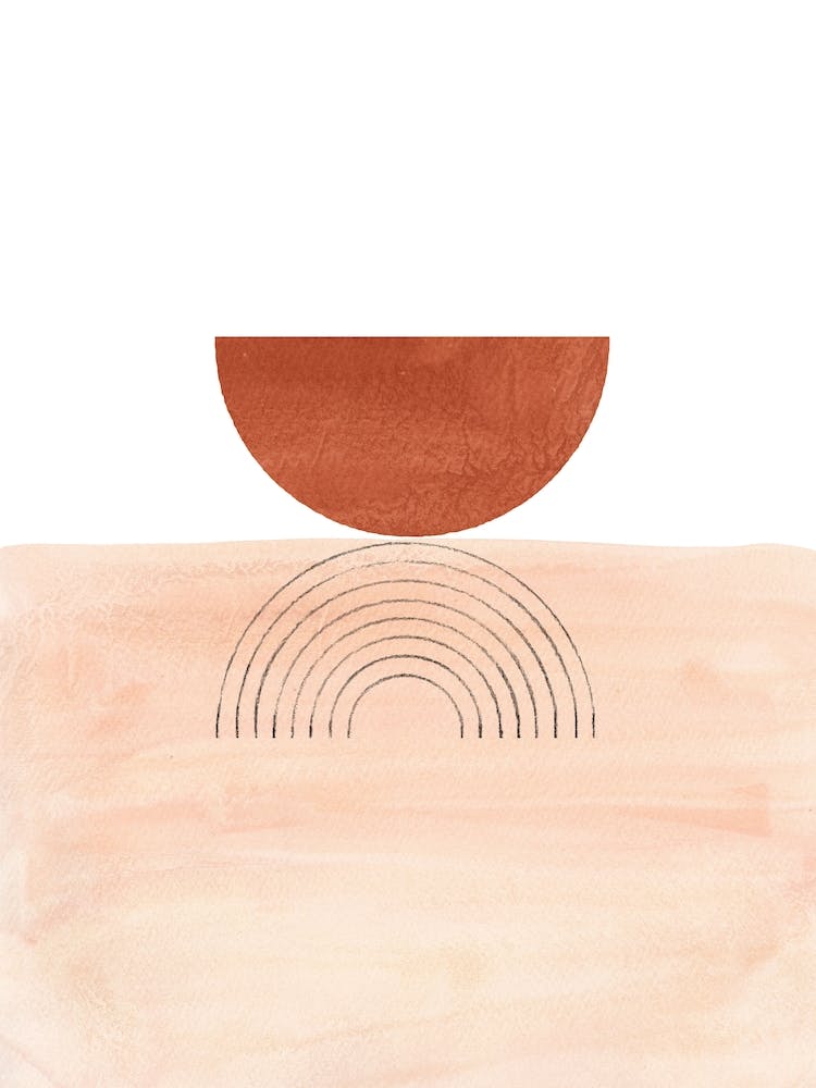 Blush pink and terracotta abstract