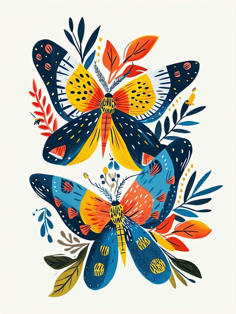 Colourful Insect Illustration Moth 25