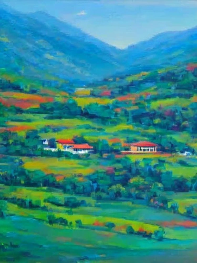 Jim Corbett National Park India Blue Oil Painting 2 