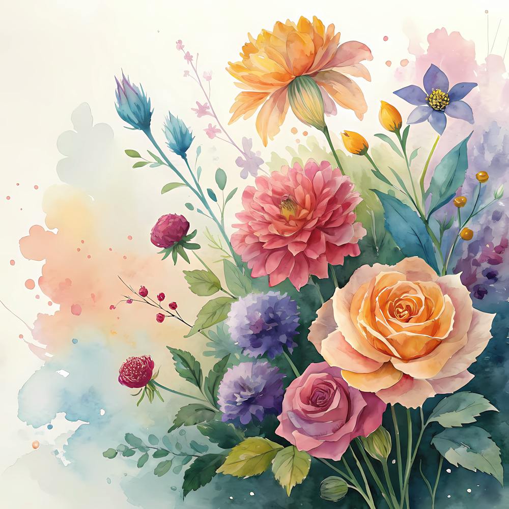 Fleurs à l'Aquarelle 60
