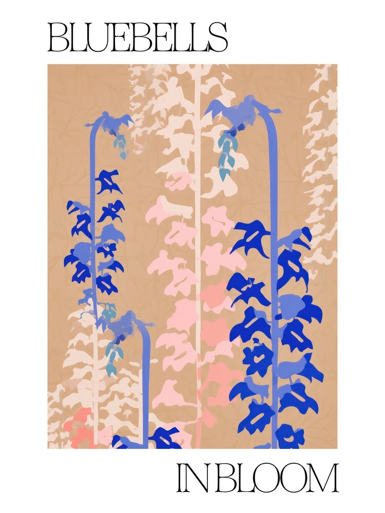 Bluebells In Bloom Flowers Bold Illustration 4