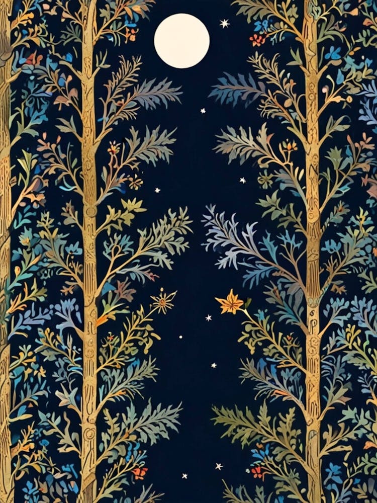 WILLIAM MORRIS Moonlight In The Trees 1