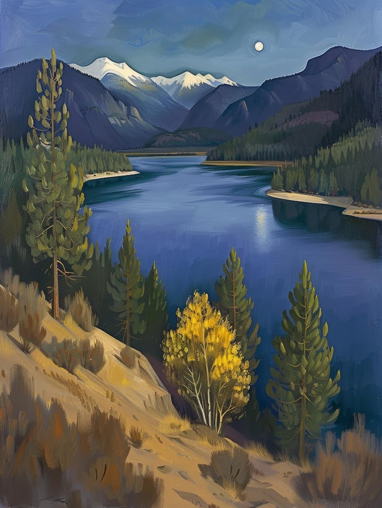 Moonlight Over Lake 2