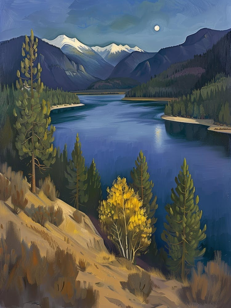 Moonlight Over Lake 2