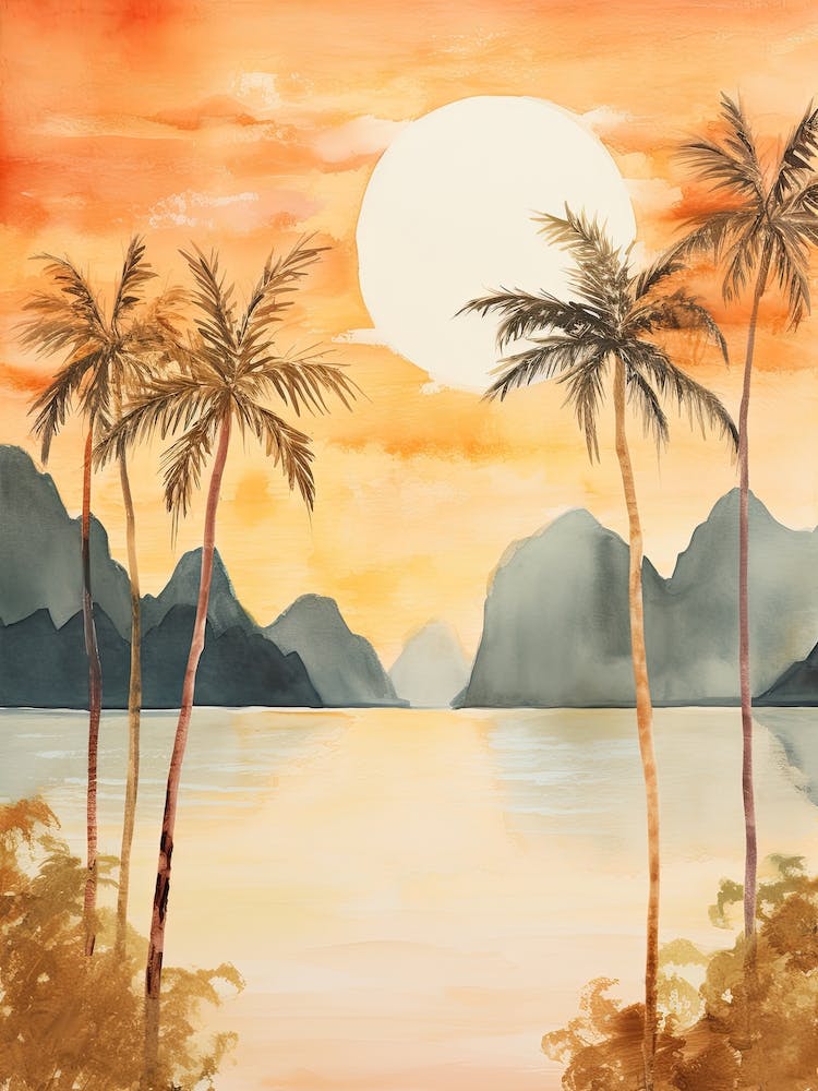 Watercolour Of El Nido   Palawan Philippines 2