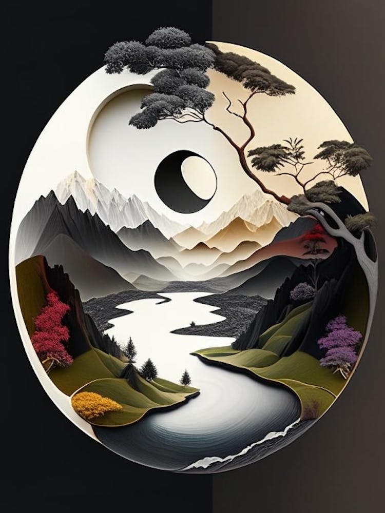 Landscapes 11, Yin and Yang Illustration