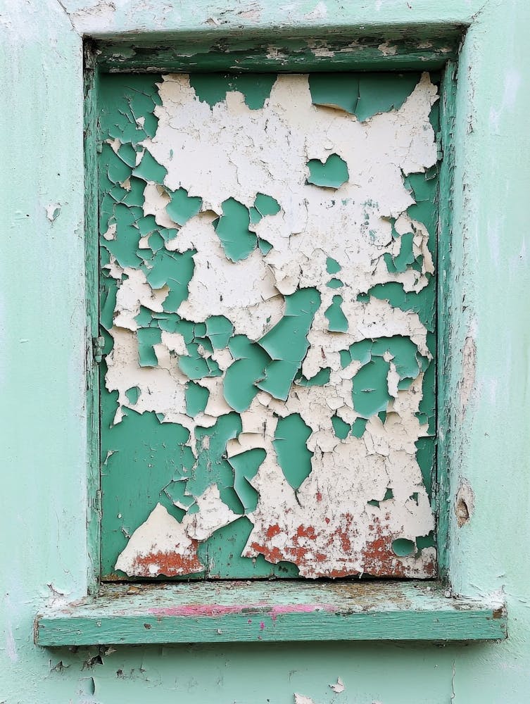 Vieille peinture verte sur mur qui s'écaille 1