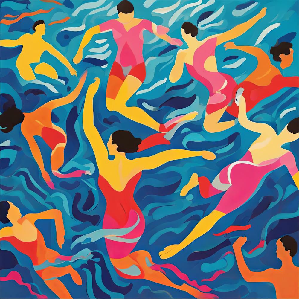 Swimmers in the Style of Matisse