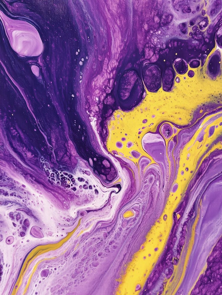 Purple And Yellow Abstract Painting 2