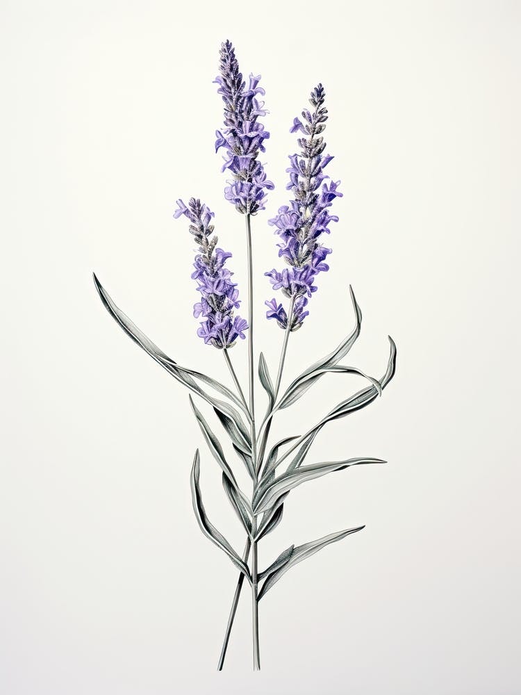 Lavender Flower Vintage Botanical 0