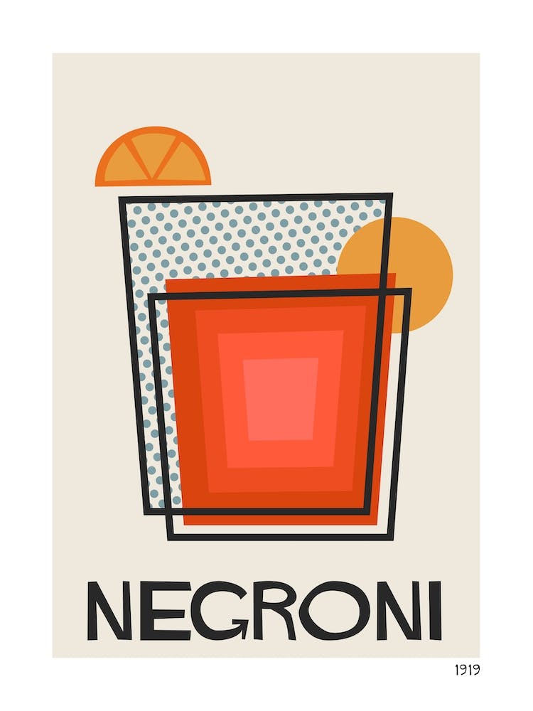 Negroni Retro Cocktail  Neutral