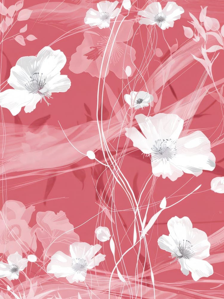 Pink Flowers On A Pink Background 1