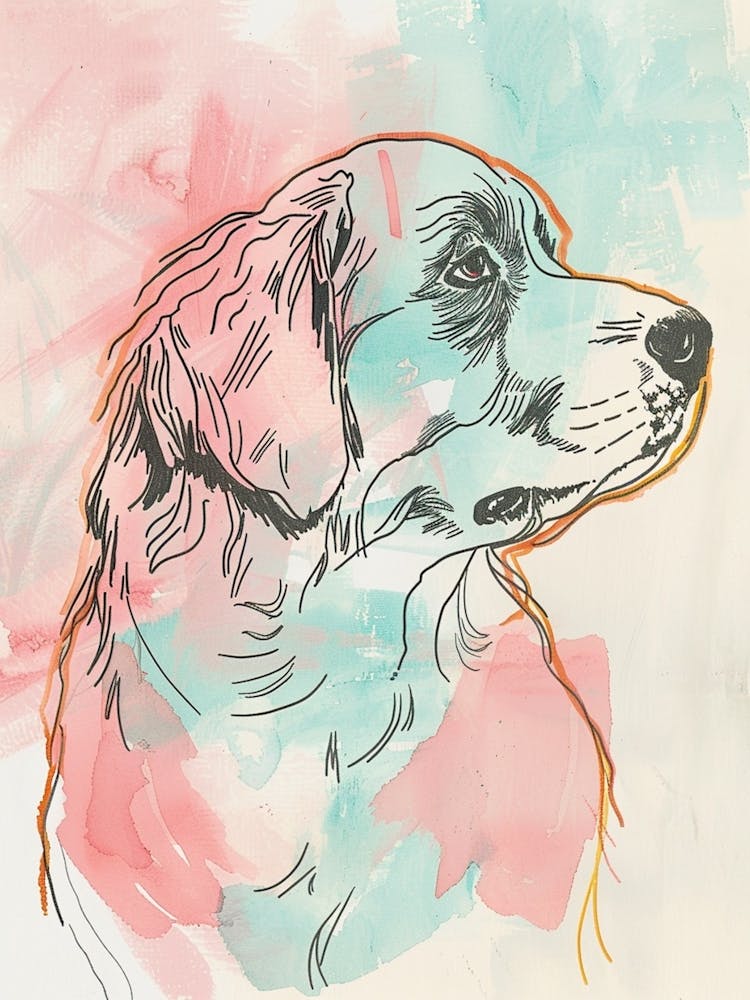 Newfoundland Pastel Line Illustration 1