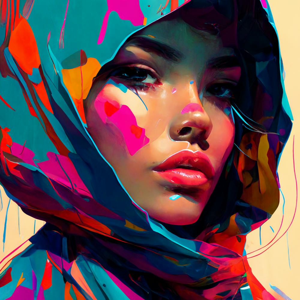 Veiled Beauty Abstract Style Portrait
