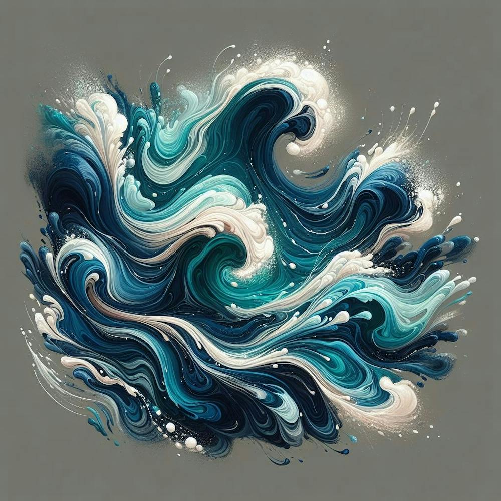 Ocean Waves Abstract Painting