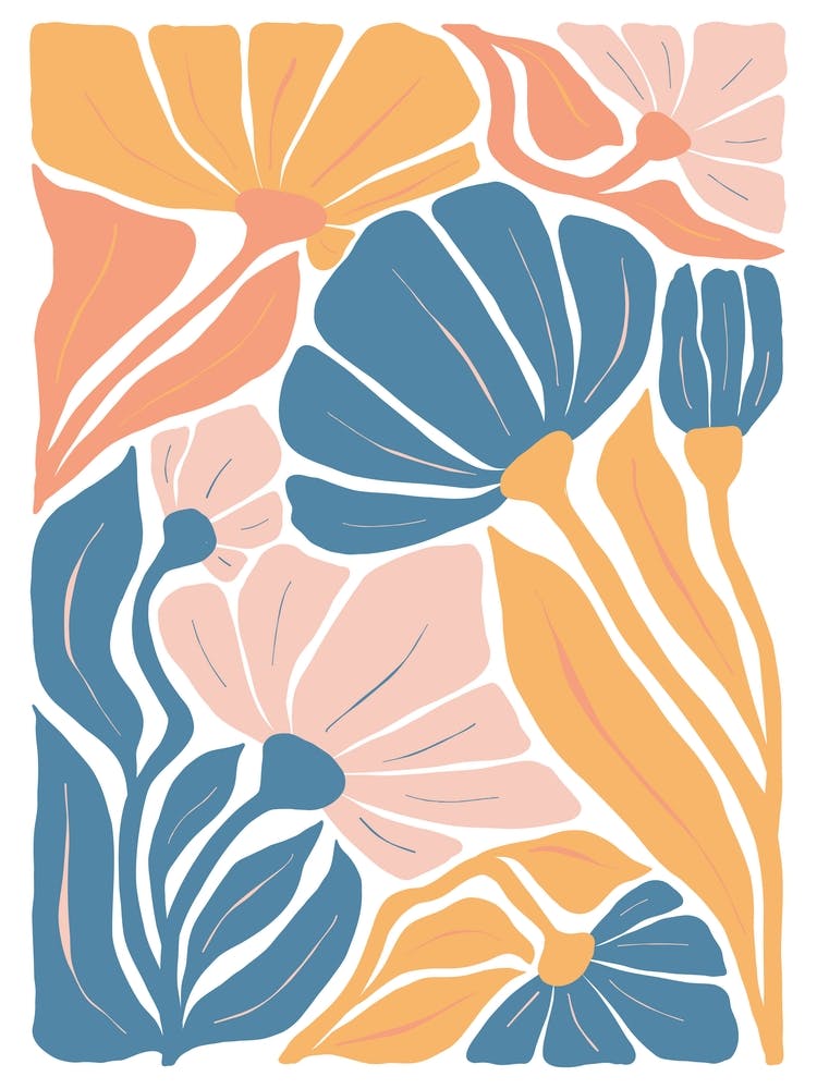 Blumen Matisse Stil Boho Botanisch
