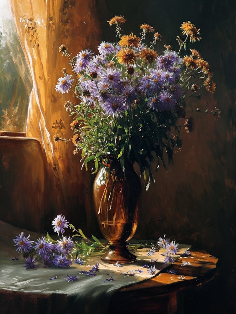 Baroque Floral Still Life Asters 7