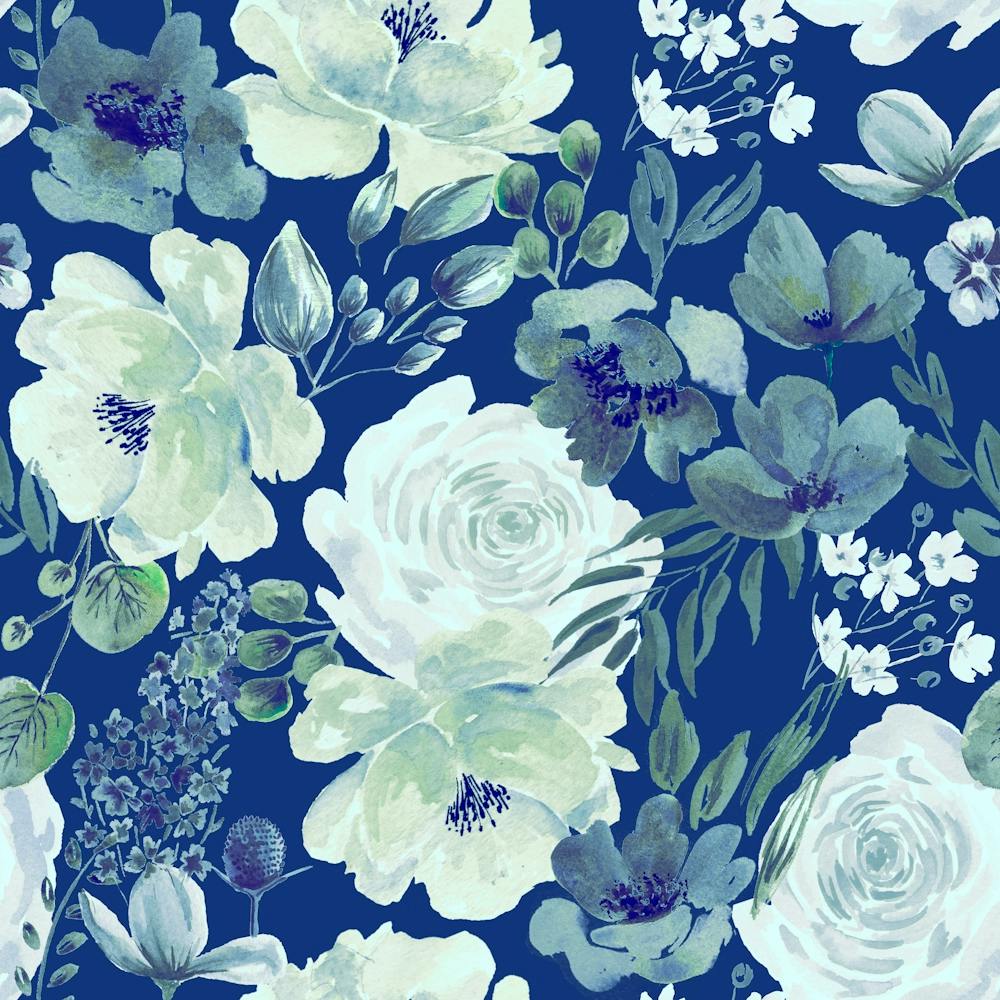 Floral Chaos Vintage Blue