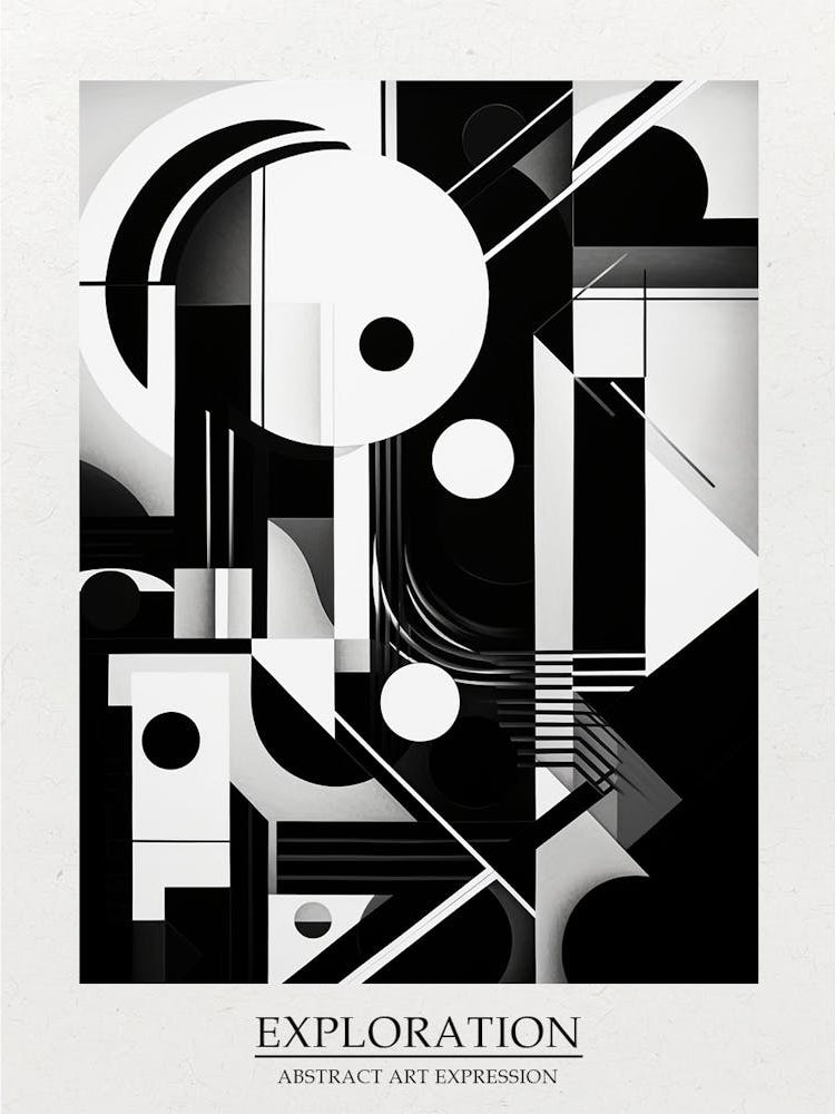 Exploration Abstract Black And White 2 Poster