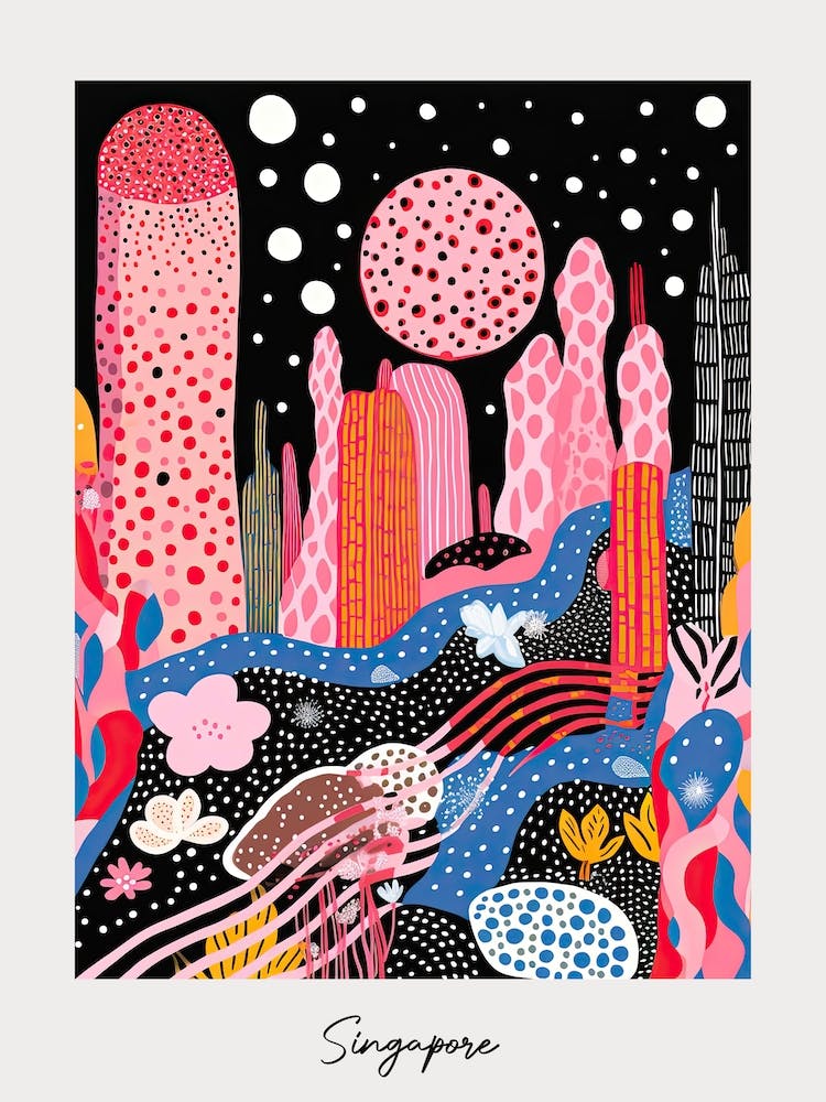 Poster Of Singapore, Illustration In The Style Of Pop Art 3