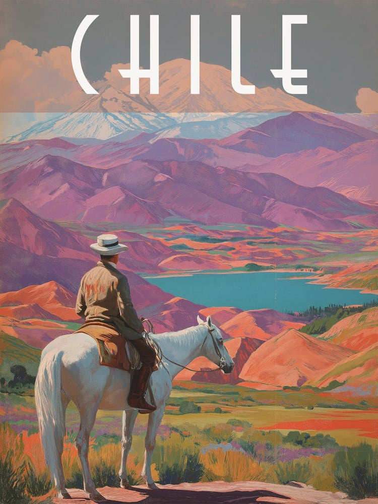 Chile Vintage Poster: Where Adventure Meets Andes Majesty