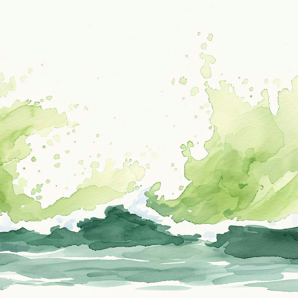 Watercolor Of Ocean Waves
