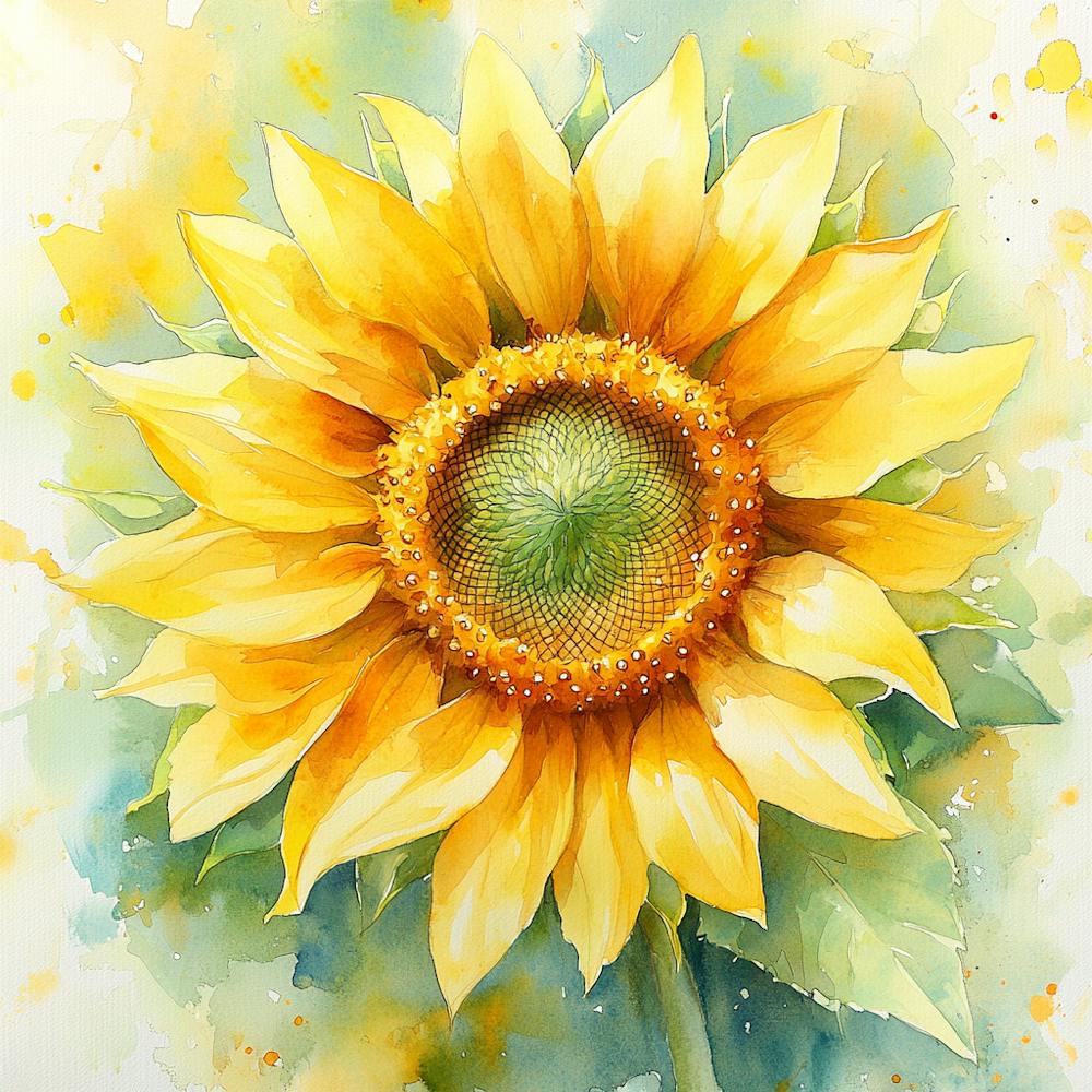 Sunflower Watercolor Painting