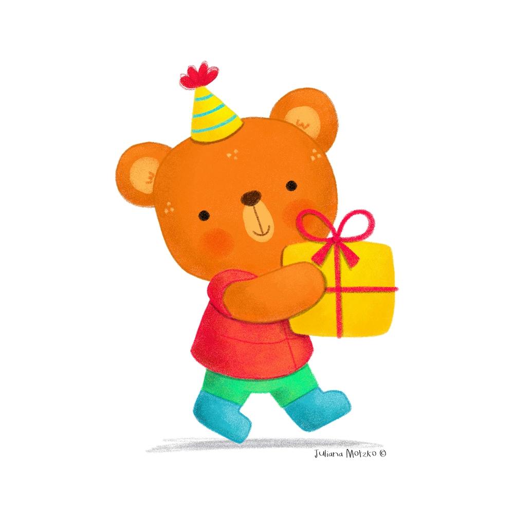 Teddy Bear With Birthday Gift
