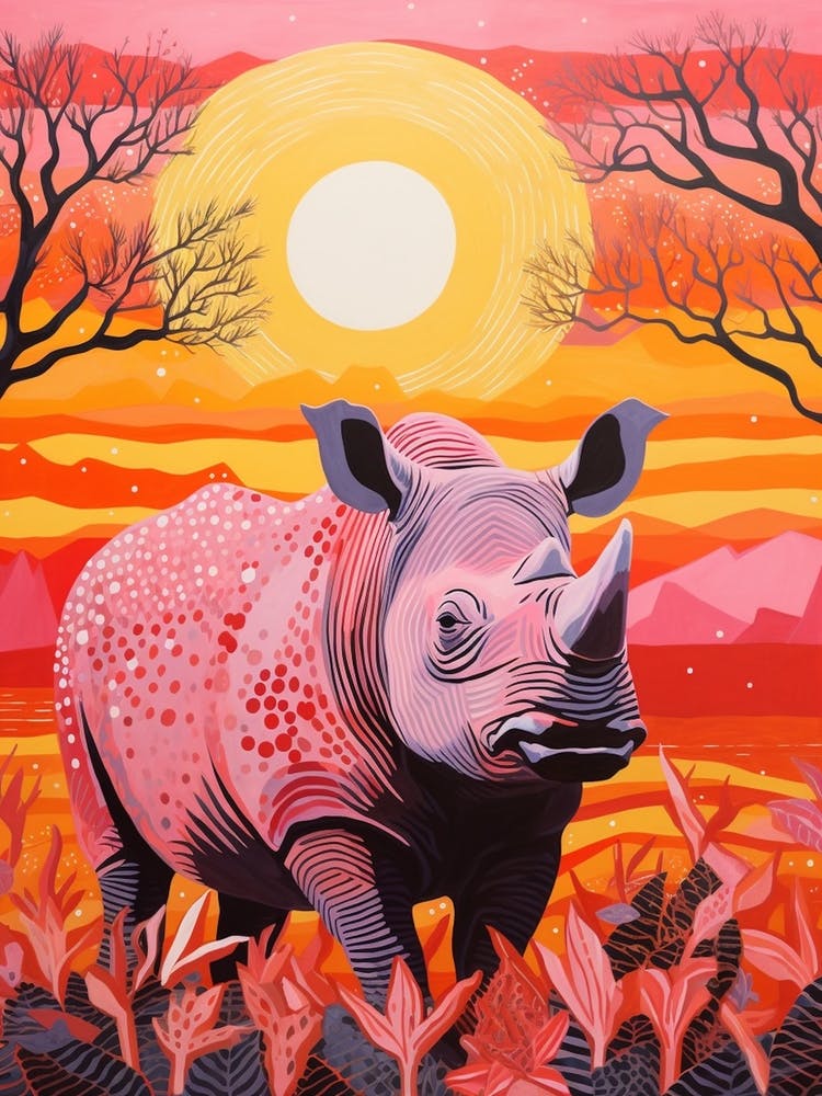 Pink Polka Dot Rhino 3