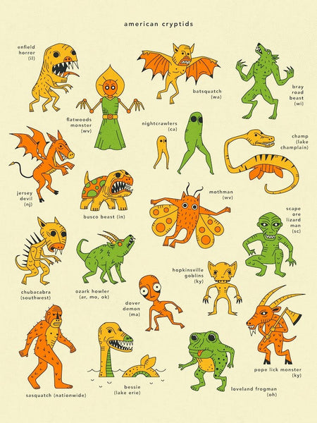 American Cryptids Art Print by Jazzberry Blue – Fy!