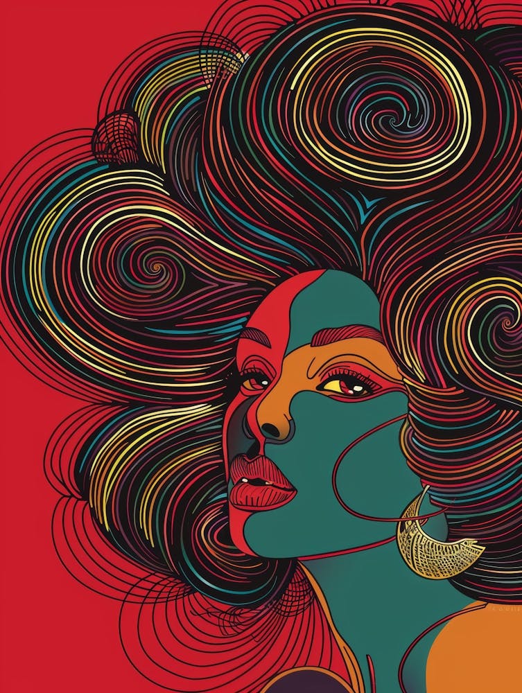 African Woman With Curly Hair