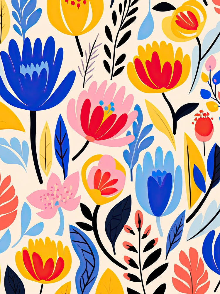 Petal Harmony; Matisse Style Radiant Elegance