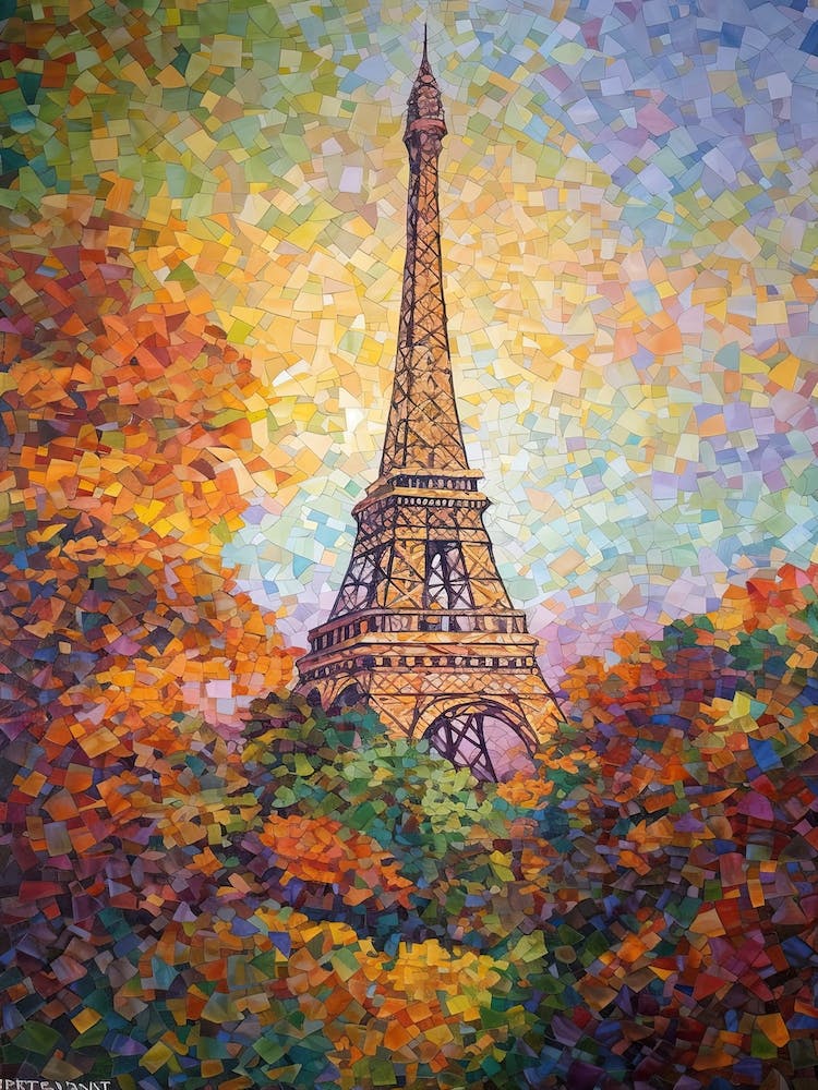 Eiffel Tower Paris France Paul Signac Style 13